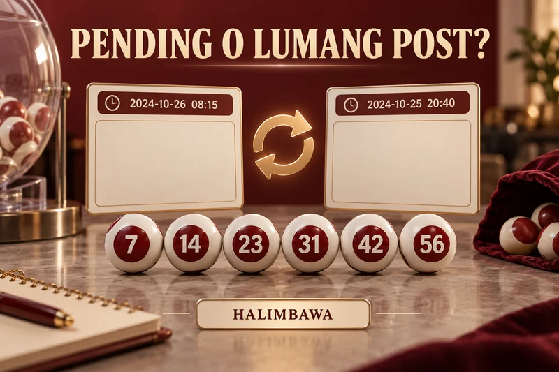 Original lottery illustration: Pending and cached result distinction. Sample labels, not actual results.